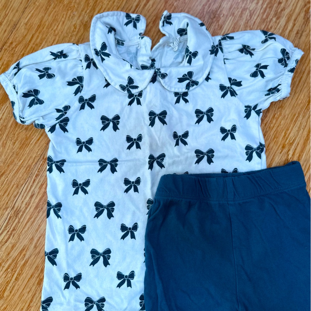 Kate Quinn cotton 2-piece short set with Peter Pan collar